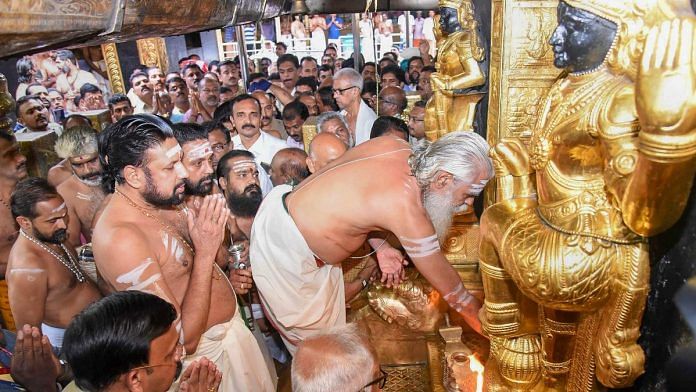 Puja being conducted in the Sabarimala temple | PTI