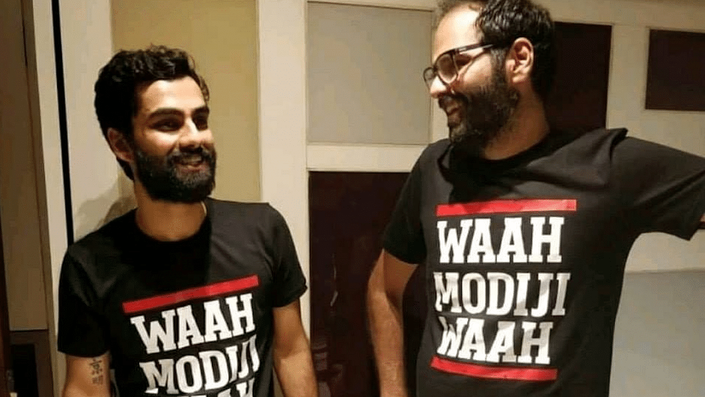 Ramit Verma and Kunal Kamra in "Waah Modiji Waah" t-shirts | thepeeinghuman/Twitter