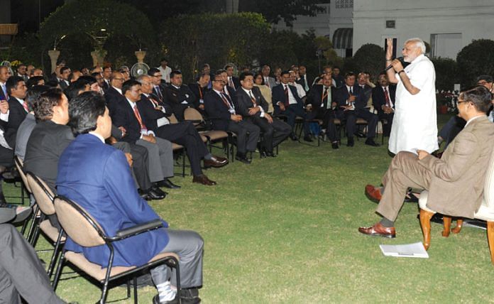 Prime Minister Narendra Modi interacts with IAS officers participating in a training programme in New Delhi | pmindia.gov.in