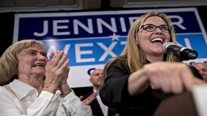 Representative-elect Jennifer Wexton, a Democrat from Virginia, speaks during an election night rally in Dulles, Virginia, U.S | Andrew Harrer/Bloomberg