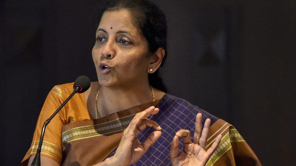 Nirmala Sitharaman, who was defence minister at the time, speaks during the Indian Defence Conclave, in New Delhi | PTI File Photo
