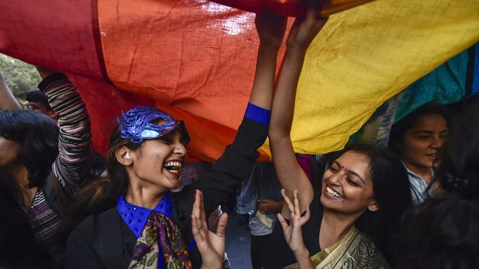 New Delhi: Members and supporters of the LGBT groups during Delhi's Queer Pride march, in New Delhi. | PTI