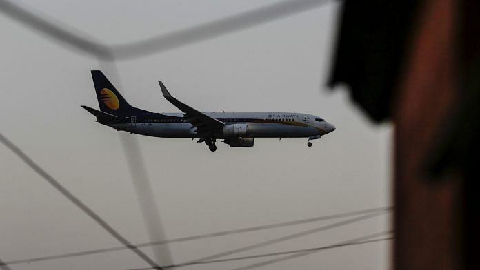 A Jet Airways India Ltd. aricraft at Chhatrapati Shivaji International Airport in Mumbai | Dhiraj Singh/Bloomberg