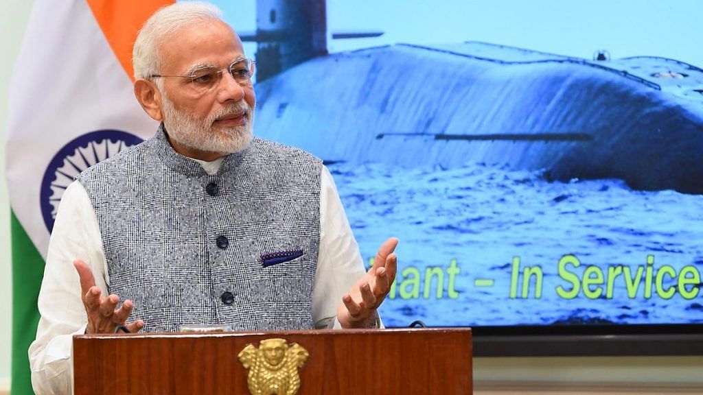 Prime Minister Narendra Modi addressing INS Arihant crew | @narendramodi/Twitter