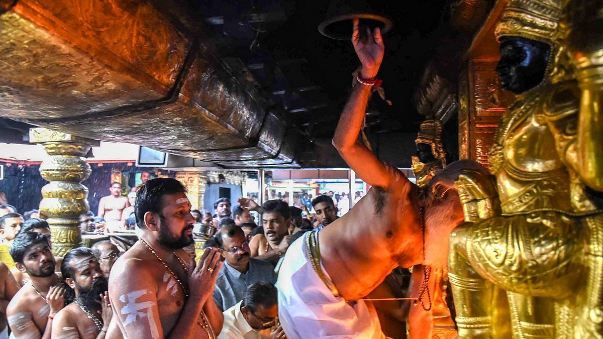 Latest news on Sabarimala temple and Supreme Court | theprint.in The chief priest opens the 'sanctum sanctorum' of the Sabarimala temple, Nov 2018 | PTI