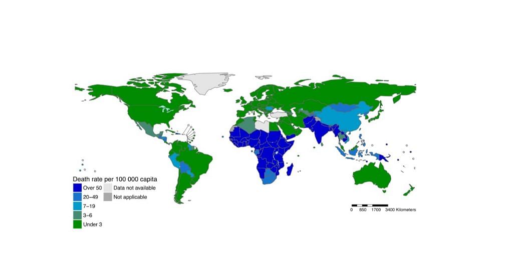 Death rate per 100,000 individuals. Credit: WHO