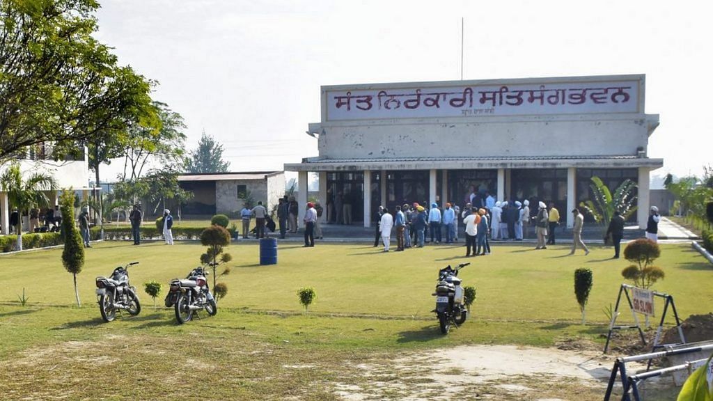 A scene at the Nirankari Bhawan, where two men on a motorcycle reportedly threw a grenade during a religious ceremony in Amritsar | PTI