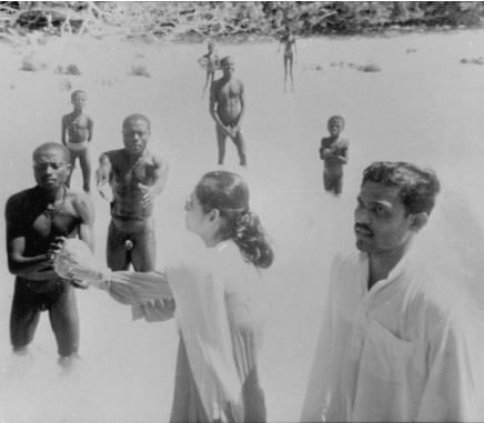 This picture is of the first ever friendly contact with the hostile Sentinelese tribe