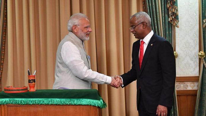 PM Narendra Modi with Maldives President Ibrahim Mohamed Solih