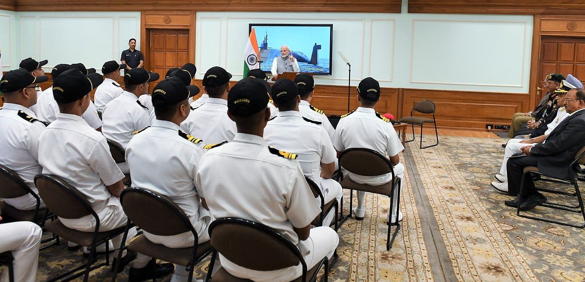 PM Modi addressing the INS Arihant crew | @narendramodi/Twitter