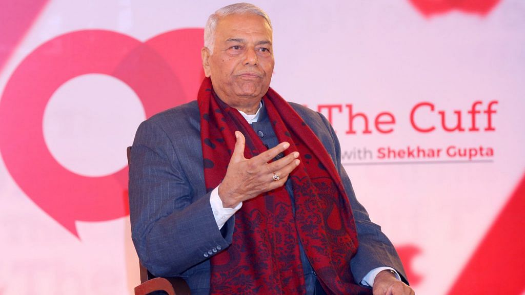 Yashwant Sinha at Off The Cuff in New Delhi | THePrint