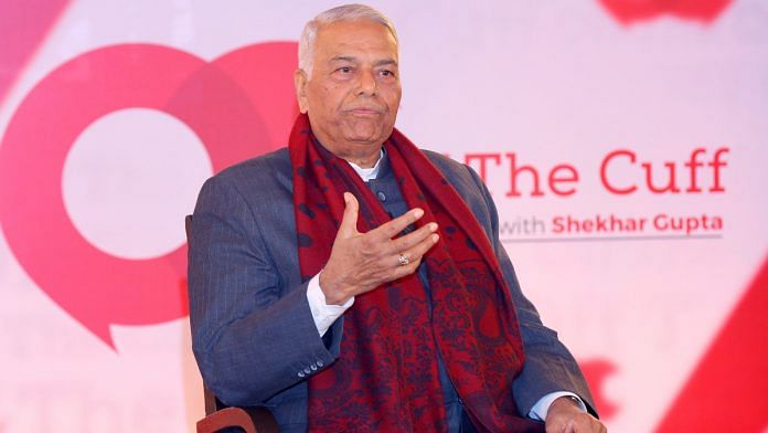 Yashwant Sinha at Off The Cuff in New Delhi | THePrint