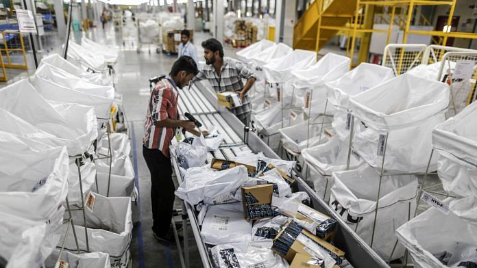 An Amazon.com packaging facility in Hyderabad | Dhiraj Singh/Bloomberg