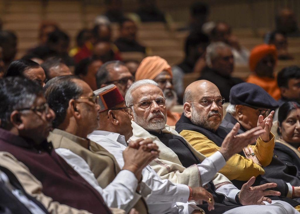 Prime Minister Narendra Modi and BJP President Amit Shah during BJP Parliamentary Party meeting | PTI Photo/Kamal Singh
