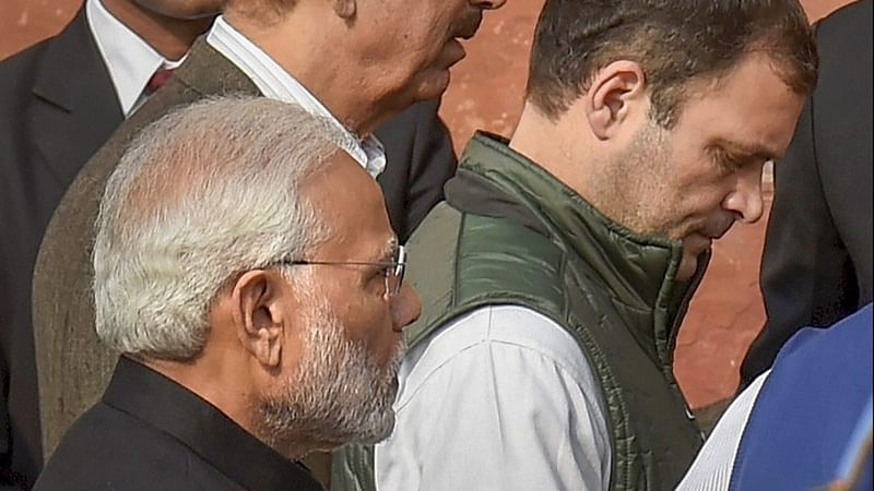 File photo | Prime Minister Narendra Modi, and Congress President Rahul Gandhi at Parliament House | PTI