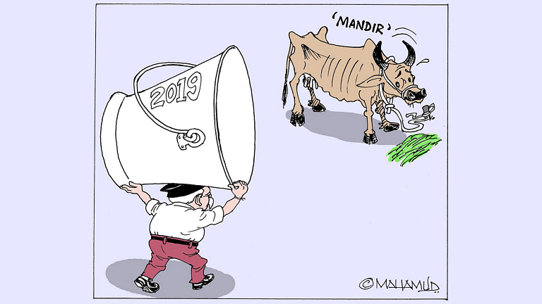 RSS to milk ‘temple’ cow for 2019 elections and a solution for all housing problems