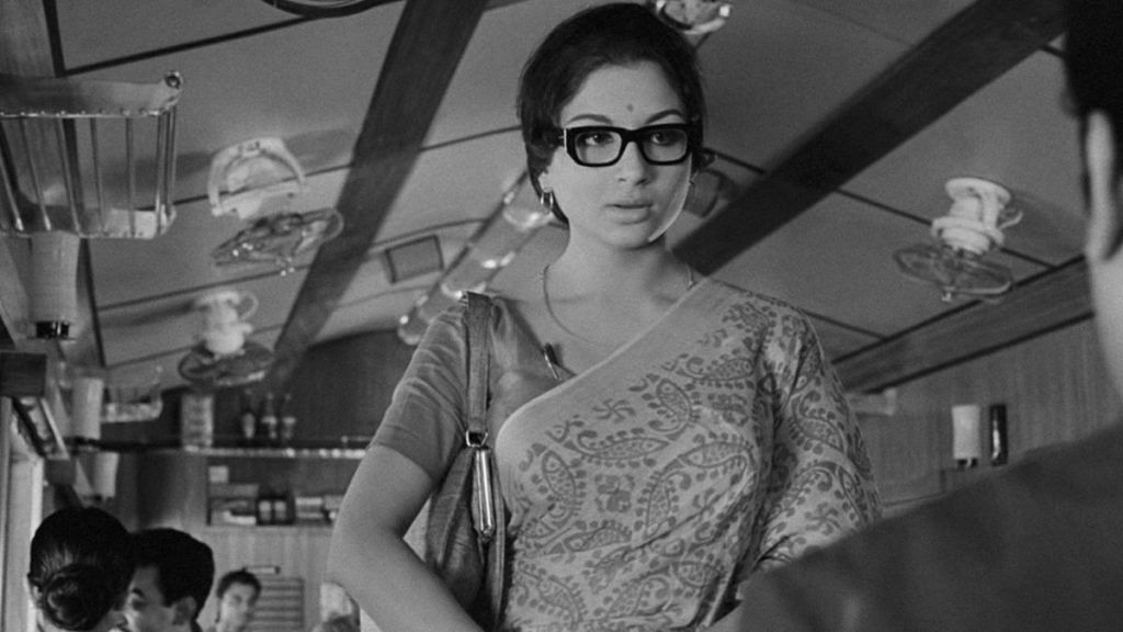 Sharmila Tagore in a still from Satyajit Ray directed Nayak | @Criterion/Twitter