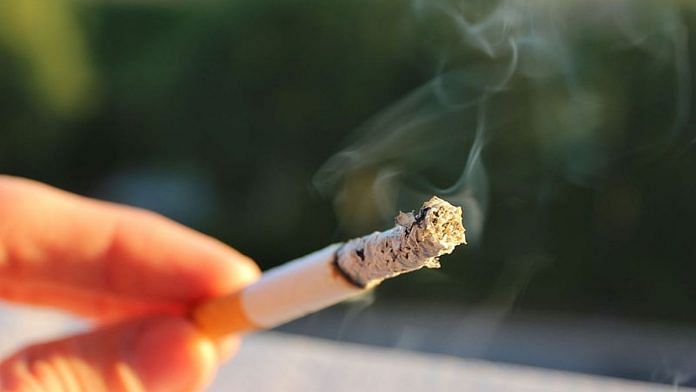 A tobacco cigarette