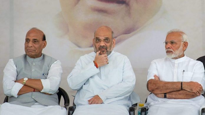 File image of PM Narendra Modi, Rajnath Singh and Amit Shah