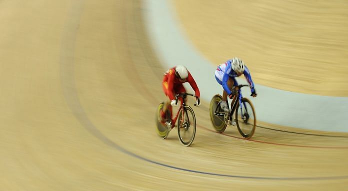 Women's sprint cycling track race event | Victor Fraile/Bloomberg News