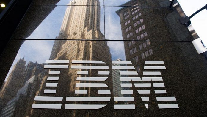 The International Business Machines Corp. (IBM) logo