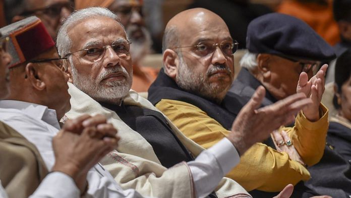 Prime Minister Narendra Modi and BJP President Amit Shah during the BJP Parliamentary Party meeting at Parliament House