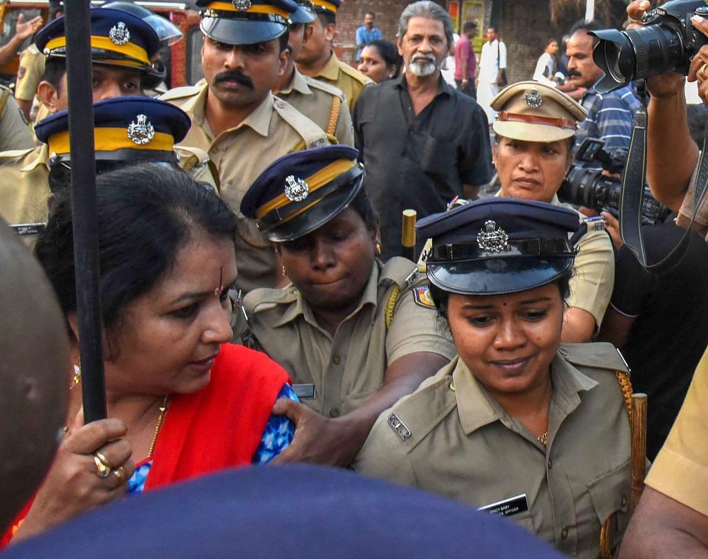 Police arrest BJP workers in connection with a protest of Sabarimala women entering, in Kochi, Wednesday | PTI