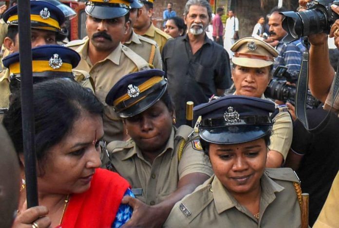 Police arrest BJP workers in connection with a protest of Sabarimala women entering, in Kochi, Wednesday | PTI