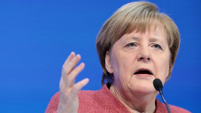 Angela Merkel, Germany's chancellor, delivers a speech during a special address on day two of the World Economic Forum (WEF) in Davos