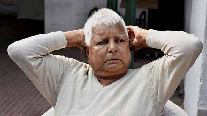 RJD leader and former Bihar CM Lalu Prasad Yadav | ThePrint