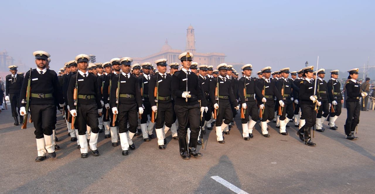 Navy officers during the rehearsal | Suraj Bhist/ThePrint