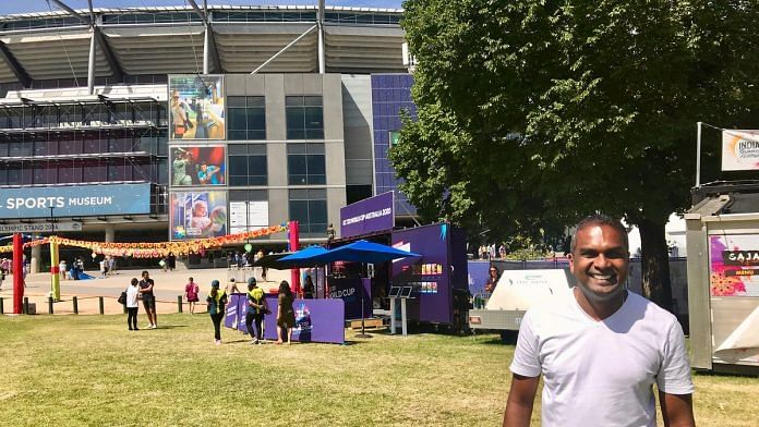 Sashi Cheliah in front of the Melbourne Cricket Ground | By special arrangement
