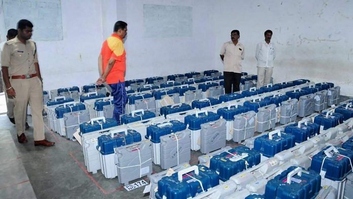 EVMs being stored