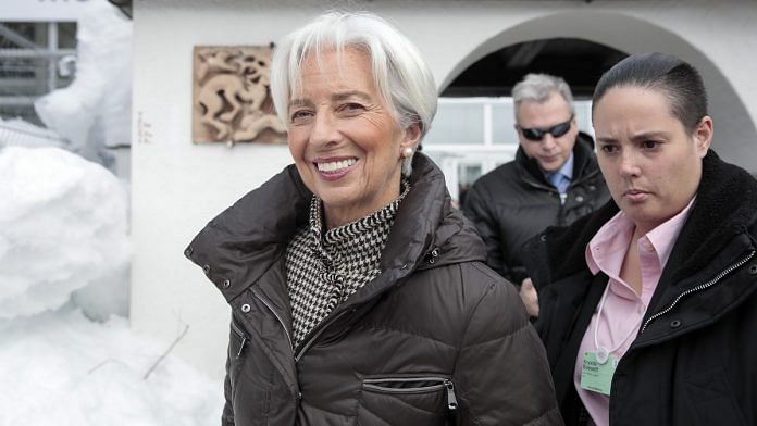 IMF chairwoman Christine Lagarde in Davos | Jason Alden/Bloomberg