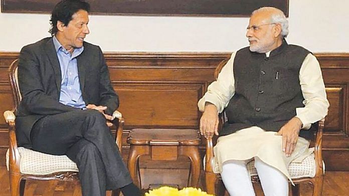 Pakistan PM Imran Khan with Narendra Modi