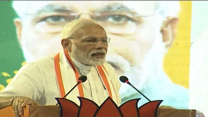 Prime Minister Narendra Modi addressing a gathering in Kollam | @BJP4India/Twitter