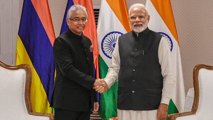 PM Narendra Modi with Mauritius PM Pravind Jugnauth in in Varanasi | PTI