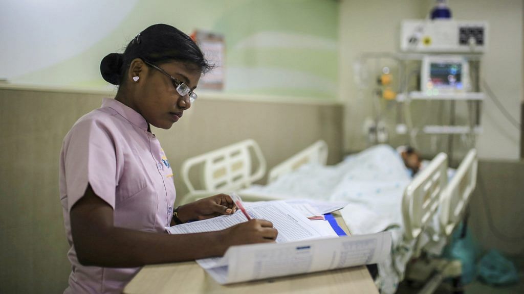 A nurse at work in a Chennai hospital | Representational Image | Dhiraj Singh/Bloomberg