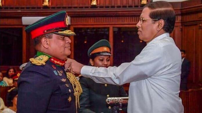 Major General Shavendra Silva with Sri Lankan President Maithripala Sirisena | @MaithripalaS/Twitter