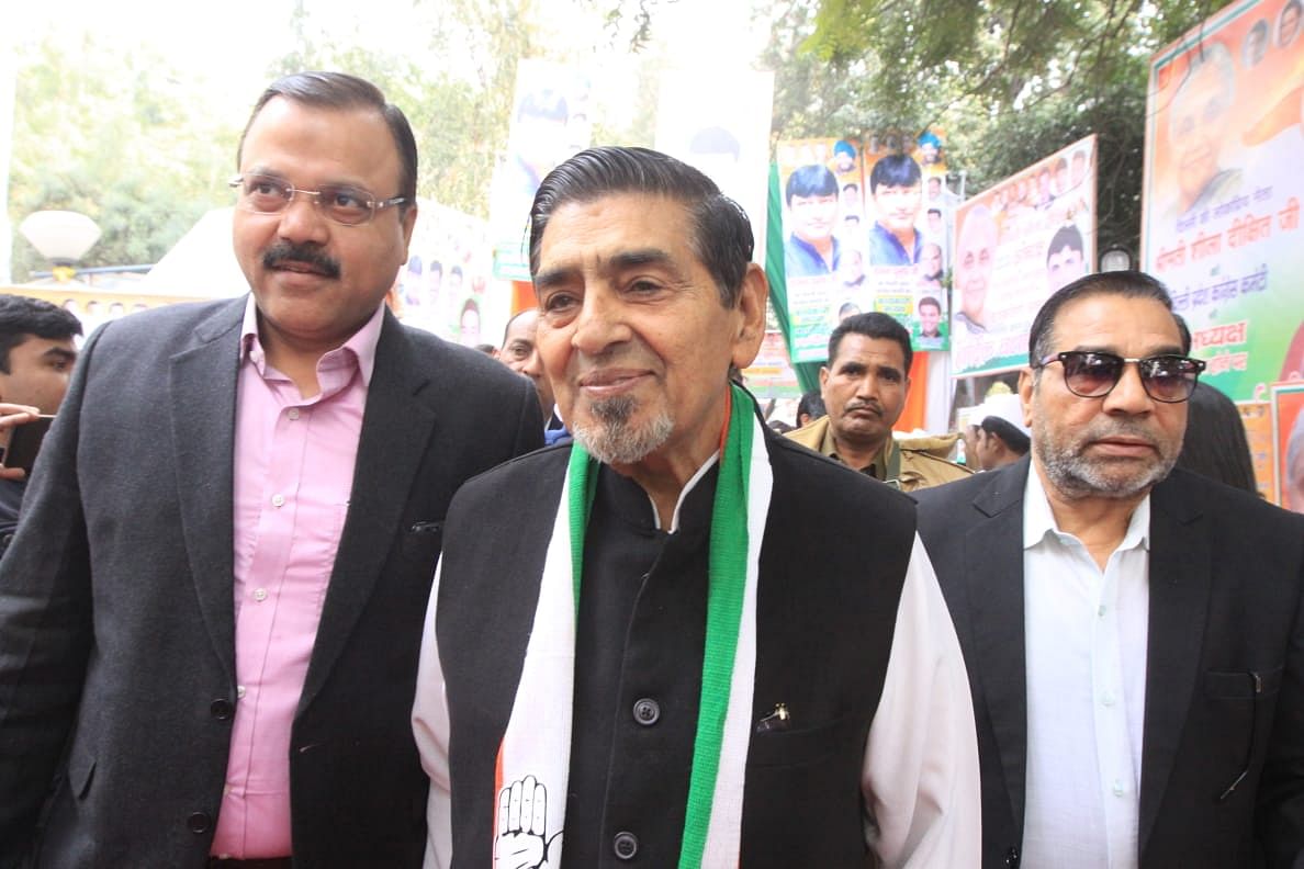 The celebrations at Congress headquarters was marred by the presence of Jagdish Tytler, an accused in the 1984 anti-Sikh riots | Praveen Jain/ThePrint