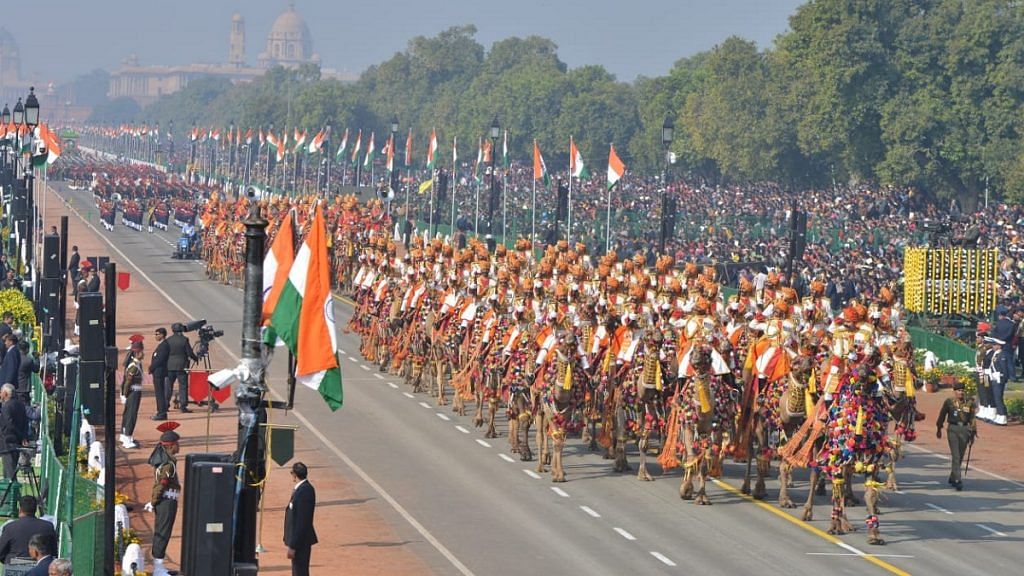 The camel contingent seen at the Republic Day parade| Praveen Jain/ThePrint