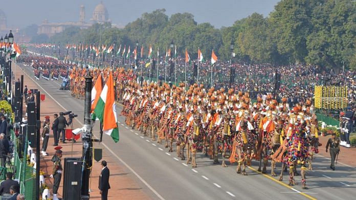 The camel contingent seen at the Republic Day parade| Praveen Jain/ThePrint