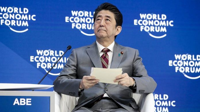 Shinzo Abe at Davos | Jason Alden/Bloomberg