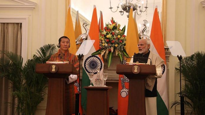 Bhutan PM Lotay Tshering with PM Narendra Modi