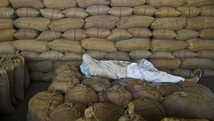 A farmer rests in a wholesale market (Representational image)