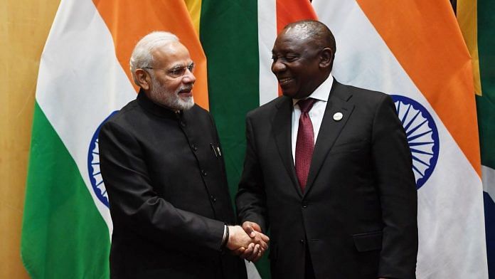 File image of PM Narendra Modi and South African President Cyril Ramaphosa