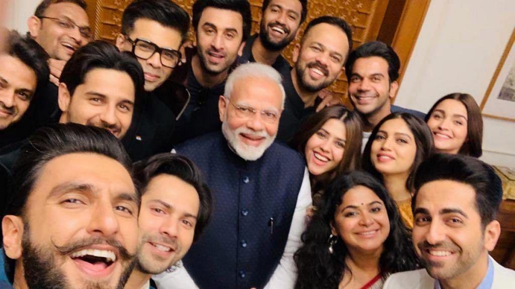 Prime Minister with a Bollywood delegation | @karanjohar/Twitter