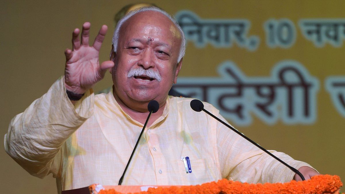 RSS Chief Mohan Bhagwat RSS chief Mohan Bhagwat is to speak for an hour and then field questions from foreign media personnel. | Photo: PTI