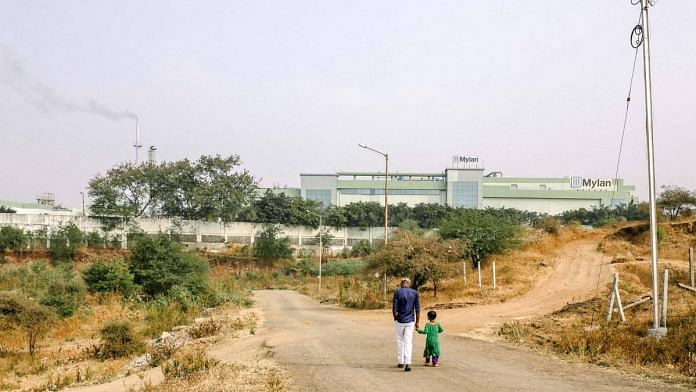 A Mylan Laboratories factory sits in a Maharashtra Industrial Development Corporation area in Nashik, Maharashtra