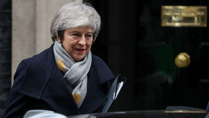 UK PM Theresa May outside 10 Downing Street